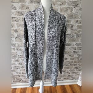 Lou & Grey Open Front Cardigan Black White Size XS/S